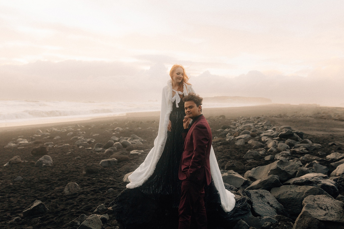 Emelyne and Bishal.couple.craggy shot